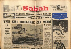 Sabah Gazetesi 19 Kasım 1966 - Boğazda Romen Tankeri Balıkçı Motoruna Çarptı 7 Kişi Öldü GZ64045 - 1