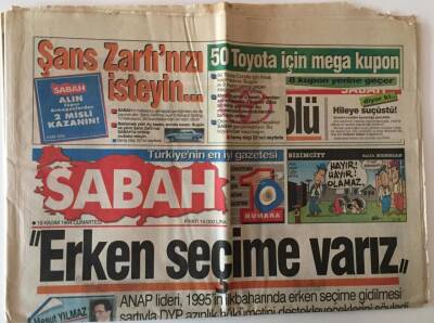 Sabah Gazetesi 19 Kasım 1994 - Erken Seçime Varız GZ13081 - 1