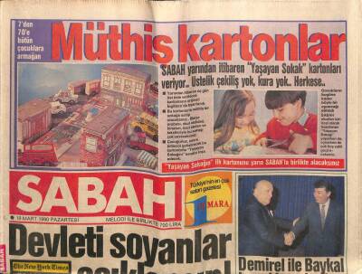Sabah Gazetesi 19 Mart 1990 - Doğum Günü Hediyesi GZ55880 - 1