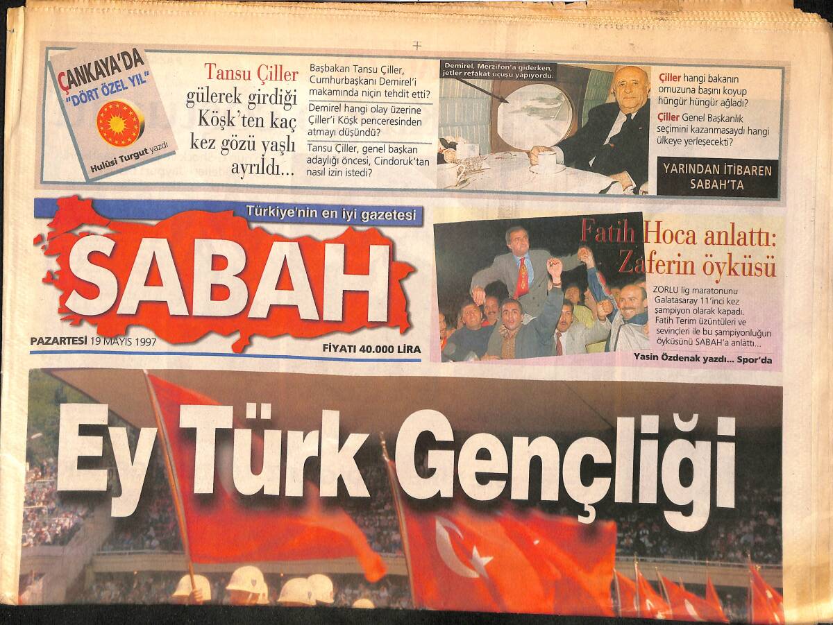 Sabah Gazetesi 19 Mayıs 1997 - Hülya Avşar'ın Sportmenliği - Süper Cobra Düştü GZ160255 - 1