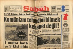 Sabah Gazetesi 19 Nisan 1966 - Faruk Süren,Komünizm Tehdidini Bilmek Kehanet Değil GZ63884 - 1