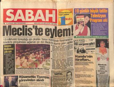 Sabah Gazetesi 19 Nisan 1990 - Elizabeth Taylor Yolun Sonuna Mı Geldi ? GZ62873 - 2