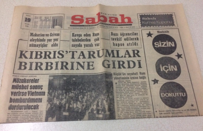 Sabah Gazetesi 19 Ocak 1968 - Kıbrısta Rumlar Birbirine Girdi - GZ15456 - 1
