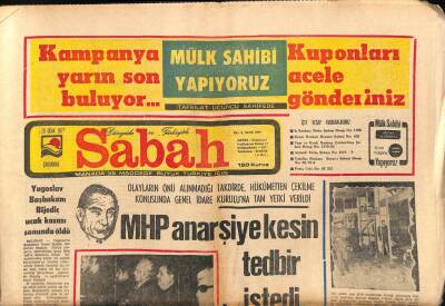 Sabah Gazetesi 19 Ocak 1977 - Gary Gilmore İdam Edildi GZ87086 - 1