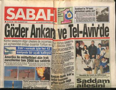 Sabah Gazetesi 19 Ocak 1991 - Saddam Ailesini Kaçırdı ! GZ62893 - 2