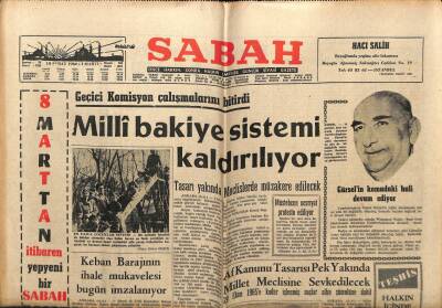 Sabah Gazetesi 19 Şubat 1966 - Enosis Türk Yunan Çatışmasına Yol Açar GZ64128 - 1