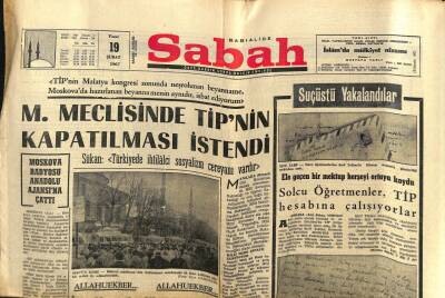 Sabah Gazetesi 19 Şubat 1967 - Ali Dalmış , Uçakta 93 Bin Lira Çarptı GZ77365 - 1