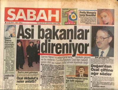 Sabah Gazetesi 19 Şubat 1991 - Sylvester Stallone Çocuk İstiyor GZ89062 - 1