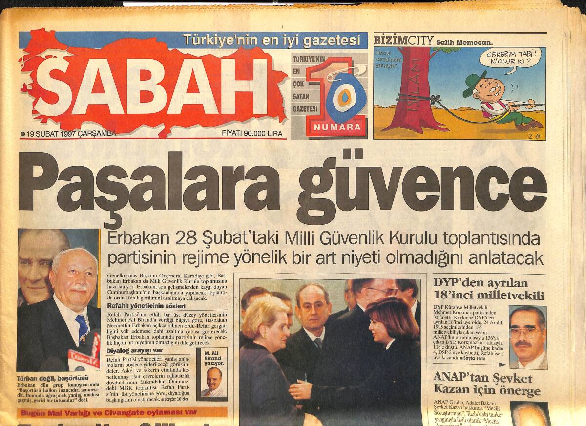 Sabah Gazetesi 19 Şubat 1997 - Zeynep Özal İçin 5 Yıl Hapis İstemi - Ağar Ve Bucak'ın Fezlekeleri Tamam GZ147999 - 1