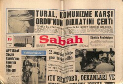 Sabah Gazetesi 19 Temmuz 1968 - Tural Komünizme Karşı Ordunun Dikkatini Çekti GZ64245 - 1