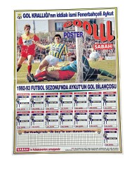Sabah Gazetesi 1992-93 Sezonu Futbolcu Aykut'un Gol Bilançosu Poster KRT23292 - Gökçekoleksiyon
