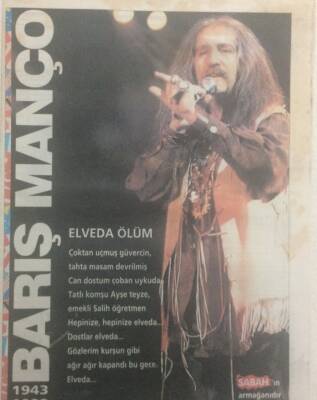 Sabah Gazetesi 1999 - Seni Özleyeceğiz Barış Manço Dergisi GZ32882 - 1