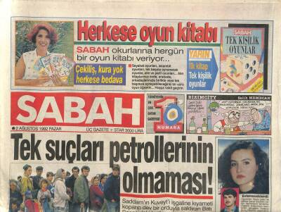 Sabah Gazetesi 2 Ağustos 1992 - Özal 132 Kişiye Silah Hediye Etti GZ113075 - 1