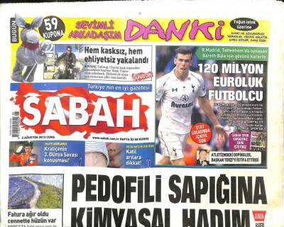Sabah Gazetesi 2 Ağustos 2013 - Darbeci Sisiye Suç Duyurusu GZ104646 - 1