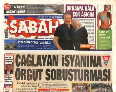 Sabah Gazetesi 2 Ağustos 2014 - Ebola Salgını 4 Günde 57 Kişi Hayatını Kaybetti GZ116736 - 1