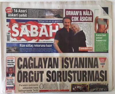 Sabah Gazetesi 2 Ağustos 2014 - Sevim Emre Orhana Hala Çok Aşığım , Murat Göğe Bakana Son Veda GZ26974 - 1