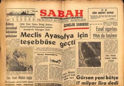 Sabah Gazetesi 2 Aralık 1965 - Doğu Türkistanda Büyük Ayaklanma GZ74792 - 1
