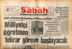 Sabah Gazetesi 2 Aralık 1979 - CHP Zulmüne Uğrayanlara Hakları Veriliyor GZ64036 - 2
