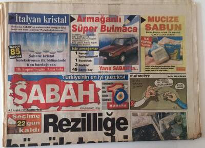 Sabah Gazetesi 2 Aralık 1995 - Seçimin İptali İçin Meclisi Toplantıya Çağıran Küskünlere Büyük Tepki GZ18528 - 1