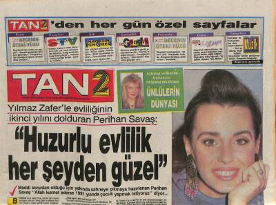 Sabah Gazetesi 2 Eki 9 Aralık 1989 - Perihan Savaş Huzurlu Evlilik Her Şeyden Güzel GZ116296 - 1