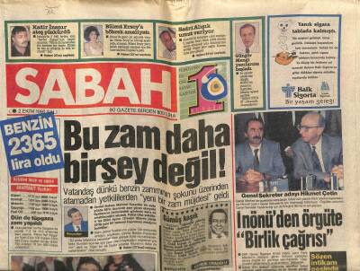 Sabah Gazetesi 2 Ekim 1990 - Fransa Savaş Büyüyecek GZ76595 - 1