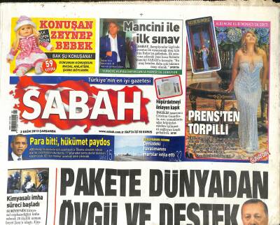 Sabah Gazetesi 2 Ekim 2013 - Mancini İle İlk Sınav - Sibel Can , Albümüne Klibi Monacoda Çekti GZ124718 - 1