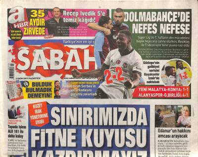 Sabah Gazetesi 2 Ekim 2017 - Recep İvedik 5e Temiz Kağıdı ! GZ84588 - 1