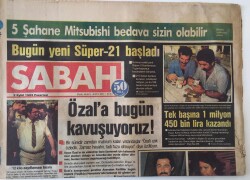 Sabah Gazetesi 2 Eylül 1985 - Özala Bugün Kavuşuyoruz ! GZ16026 - 2