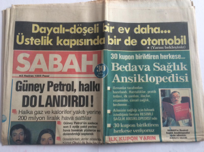 Sabah Gazetesi 2 Haziran 1985 - Özallar 31inci Evlilik Yıldönümünü Kutladılar - GZ15069 - 2