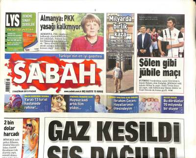 Sabah Gazetesi 2 Haziran 2013 - İbrahim Çeçen Hayallerimin Ötesindeyim - Şovmenlerin Başında Sırrı Süreyya Geliyor GZ98444 - 1