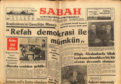 Sabah Gazetesi 2 Kasım 1965 - Dünya Ağır Siklet Boks Şampiyonu Mehmet Ali Clay Allaha İnanıyorum GZ74889 - 1