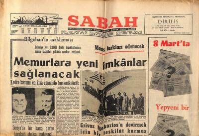 Sabah Gazetesi 2 Mart 1966 - Grivas Makariosu Devirmek İçin Bir Teşkilat Kurmuş GZ64127 - 2