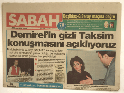 Sabah Gazetesi 2 Mayıs 1986 - Demirelin Gizli Taksim Konuşmasını Açıklıyoruz GZ5194 - 2