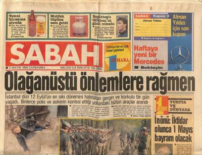 Sabah Gazetesi 2 Mayıs 1990 - Sezen Aksu Yaşadığım Acıları Kimse Anlamayacak GZ89065 - 1