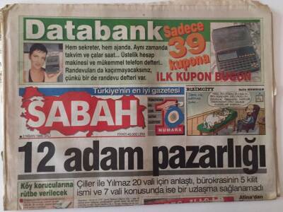 Sabah Gazetesi 2 Nisan 1996 - 12 Adam Pazarlığı , Köy Korucularına Rütbe Verildi GZ18511 - 1