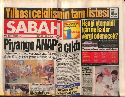 Sabah Gazetesi 2 Ocak 1990 - Zuhal Olcayın Keyfi Kaçtı GZ76637 - 1