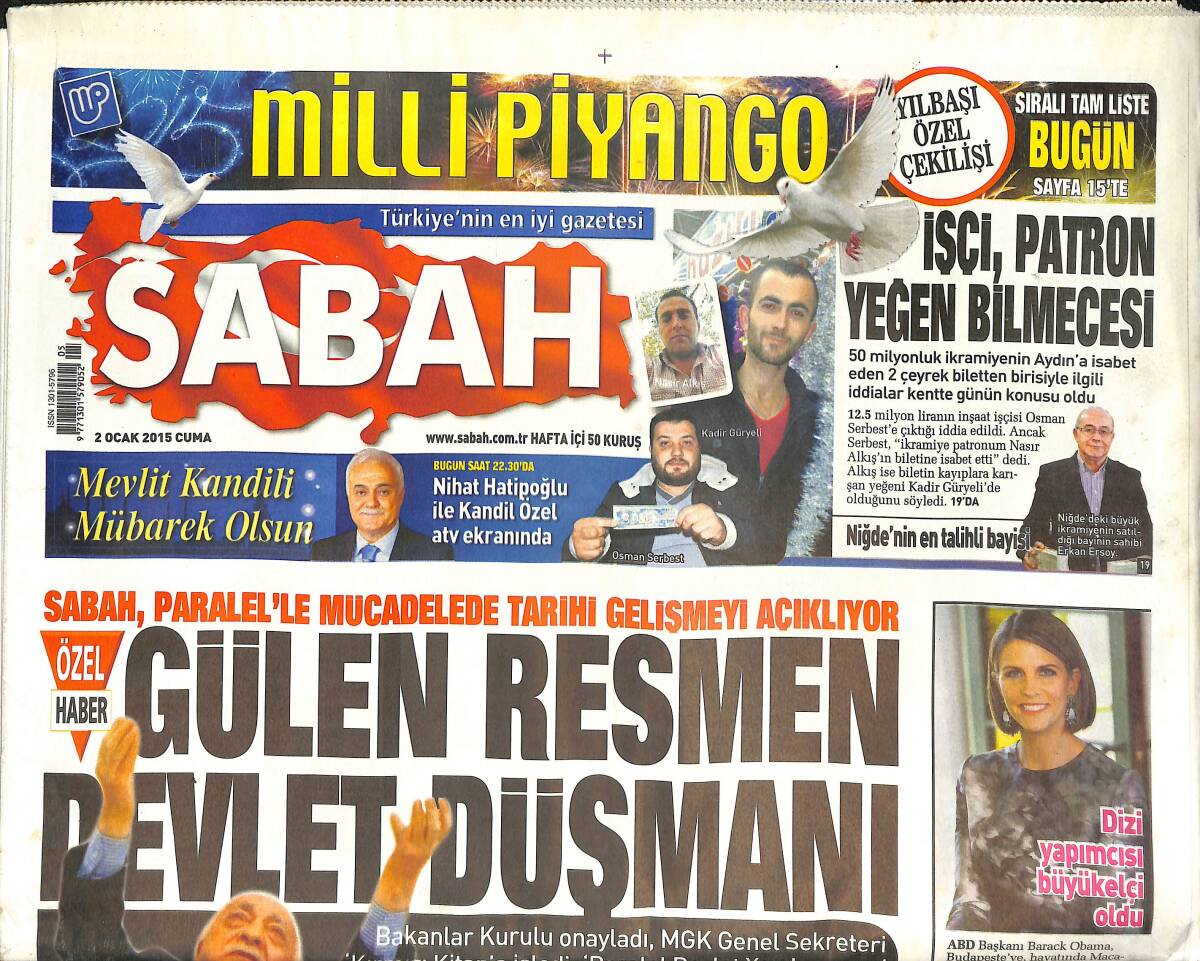 Sabah Gazetesi 2 Ocak 2015 - İşçi, Patron Yeğen Bilmecesi - Sahte Paraya 36 Kurban - Stone'dan CIA'YA Ağır Suçlama GZ135762 - 1