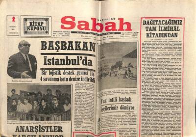 Sabah Gazetesi 2 Temmuz 1969 - Lojistik Destek Ve 4 Savunma Botu Denize İndi GZ64184 - 2