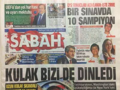 Sabah Gazetesi 2 Temmuz 2013 - Kulak Bizi De Dinledi GZ29252 - 1