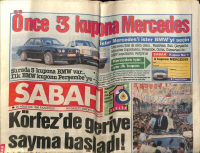 Sabah Gazetesi 20 Ağustos 1990 - Doğum Günü Hediyesi GZ56609 - 1