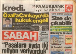 Sabah Gazetesi 20 Aralık 1987 - Özala Çankayada Hukuk Engeli GZ62872 - 1
