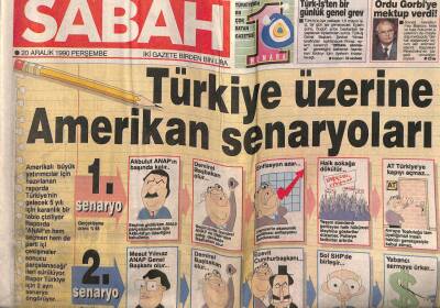 Sabah Gazetesi 20 Aralık 1990 - Türkiye Üzerine Amerikan Senaryoları GZ55916 - 1