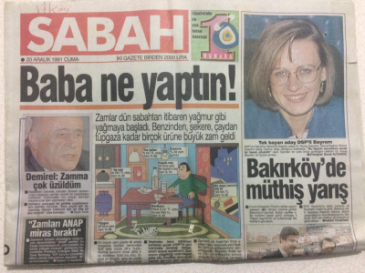 Sabah Gazetesi 20 Aralık 1991 - Zamlar Yağmaya Başladı,Baba Ne Yaptın GZ27409 - 1