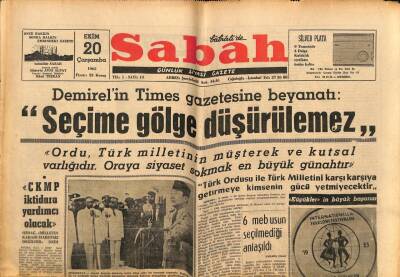 Sabah Gazetesi 20 Ekim 1965 - 1300 Liman İşçisinin Grevi Devam Ediyor GZ74801 - 1