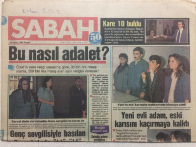 Sabah Gazetesi 20 Ekim 1985 - Ahu Tuğba Aşk Aramaya Gitti GZ27423 - 1