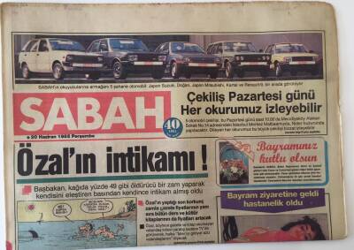 Sabah Gazetesi 20 Haziran 1985 - Özalın İntikamı ! GZ16028 - 2