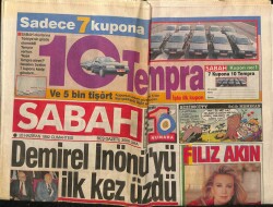 Sabah Gazetesi 20 Haziran 1992 - Demirel İnönüyü İlk Kez Üzdü GZ62887 - 2