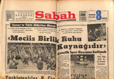 Sabah Gazetesi 20 Mayıs 1966 - Sunayın Türk Milletine Mesajı GZ82054 - 1
