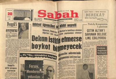 Sabah Gazetesi 20 Nisan 1968 - İlahiyat Öğrencileri,Dekan İstifa Etmezse Boykot Bitmeyecek GZ63992 - 2