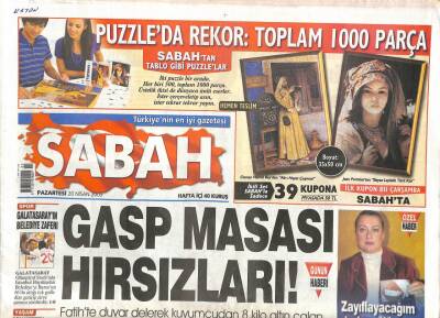 Sabah Gazetesi 20 Nisan 2009 - Çin Seddi Bilinenden Daha Uzunmuş - Avusturyada 15 Kişi Çığ Altında Kaldı GZ113086 - 1